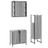 Set de muebles de baño 3 pzas madera contrachapada gris