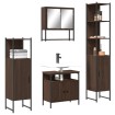 Set de muebles baño 4 pzas madera contrachapada roble marrón