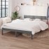 Estructura de cama doble pequeña madera maciza gris 120x190