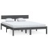 Estructura de cama doble pequeña madera maciza gris 120x190