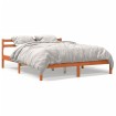 Estructura de cama madera maciza pino marrón cera 180x200 cm