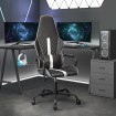 Silla gaming cuero sintético negro y blanco