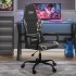 Silla gaming cuero sintético negro y