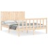 Estructura de cama con cabecero madera maciza 140x190