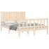 Estructura de cama con cabecero madera maciza 140x190