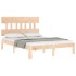 Estructura de cama con cabecero madera maciza 140x190