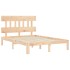 Estructura de cama con cabecero madera maciza 140x190