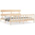 Estructura de cama con cabecero madera maciza 200x200