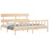 Estructura de cama con cabecero madera maciza 200x200