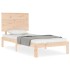 Estructura de cama con cabecero madera maciza 100x200