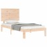 Estructura de cama con cabecero madera maciza 100x200