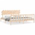 Estructura de cama con cabecero madera maciza 200x200