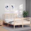 Estructura de cama con cabecero madera maciza 140x190 cm