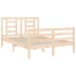 Estructura de cama con cabecero madera maciza 140x190