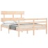 Estructura de cama con cabecero madera maciza 140x190