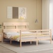 Estructura de cama con cabecero madera maciza 160x200 cm