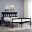 Cama matrimonio personas mayores cabecero madera maciza negro