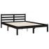 Estructura de cama con cabecero madera maciza negro 120x200