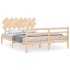 Estructura de cama con cabecero madera maciza 140x190