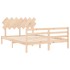 Estructura de cama con cabecero madera maciza 140x190