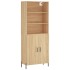 Aparador alto madera contrachapada color roble 69,5x34x180