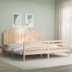 Estructura de cama con cabecero madera maciza 200x200 cm