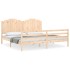 Estructura de cama con cabecero madera maciza 200x200