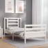 Estructura de cama individual con cabecero madera maciza