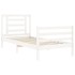 Estructura de cama individual con cabecero madera maciza