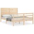 Estructura de cama con cabecero madera maciza 140x190