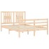 Estructura de cama con cabecero madera maciza 140x190