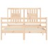 Estructura de cama con cabecero madera maciza 140x190