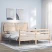 Estructura de cama con cabecero madera maciza 160x200 cm