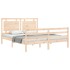 Estructura de cama con cabecero madera maciza 160x200