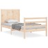 Estructura de cama con cabecero madera maciza 100x200