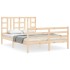 Estructura de cama con cabecero madera maciza 140x190