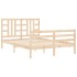 Estructura de cama con cabecero madera maciza 140x190