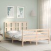 Estructura de cama con cabecero madera maciza 140x190 cm