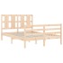 Estructura de cama con cabecero madera maciza 140x190