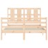 Estructura de cama con cabecero madera maciza 140x190