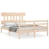 Estructura de cama con cabecero madera maciza 140x190