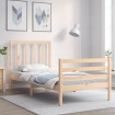 Estructura de cama con cabecero madera maciza