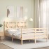 Estructura de cama con cabecero madera maciza 140x190