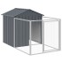 Caseta perros con tejado acero galvanizado gris 117x405x123