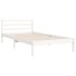 Estructura de cama con cabecero madera maciza blanco 90x200