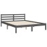 Estructura de cama con cabecero madera maciza gris 140x190