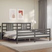 Estructura de cama con cabecero madera maciza gris 200x200 cm