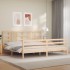 Estructura de cama con cabecero madera maciza 200x200