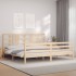 Estructura de cama con cabecero madera maciza 200x200