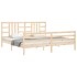 Estructura de cama con cabecero madera maciza 200x200